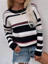 'Eulalie' Striped Pullover Knit Sweater - Celes Fashion
